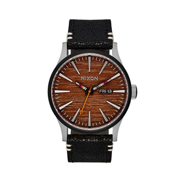 Nixon Sentry Leather Rosewood & Black Watch - A105-5342-00
